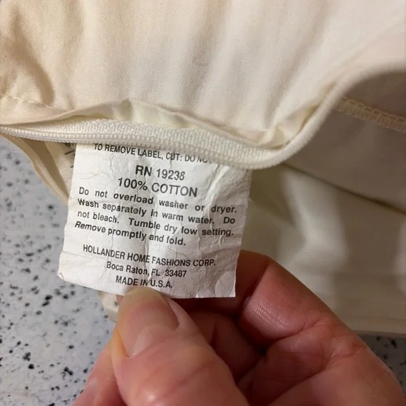 Set of 2 heavy Hollander goose feather pillow inserts 26x26 cotton covers USA - Picture 4 of 4